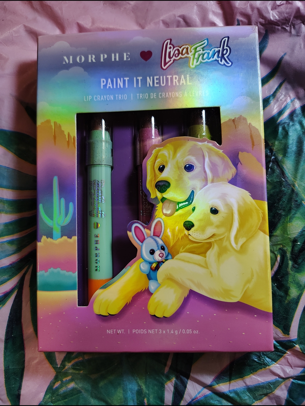Lisa Frank Pastel Rainbow Lip Crayon Trio - Pink, Gold, Green